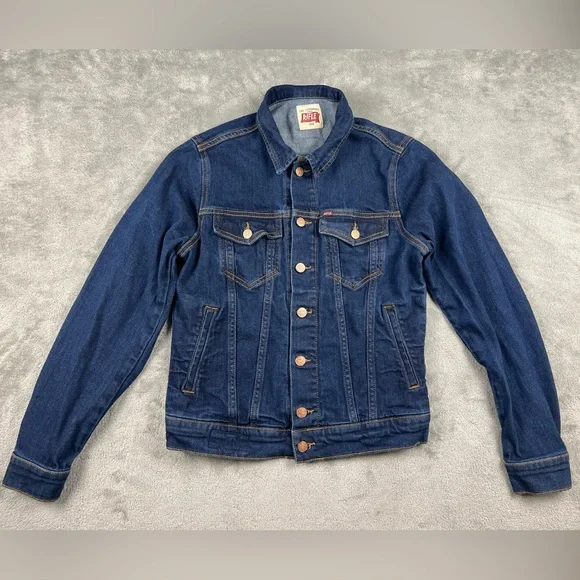 Rifle Denim Trucker Jacket Size Small Made in Italy Vintage Back Graphic RARE